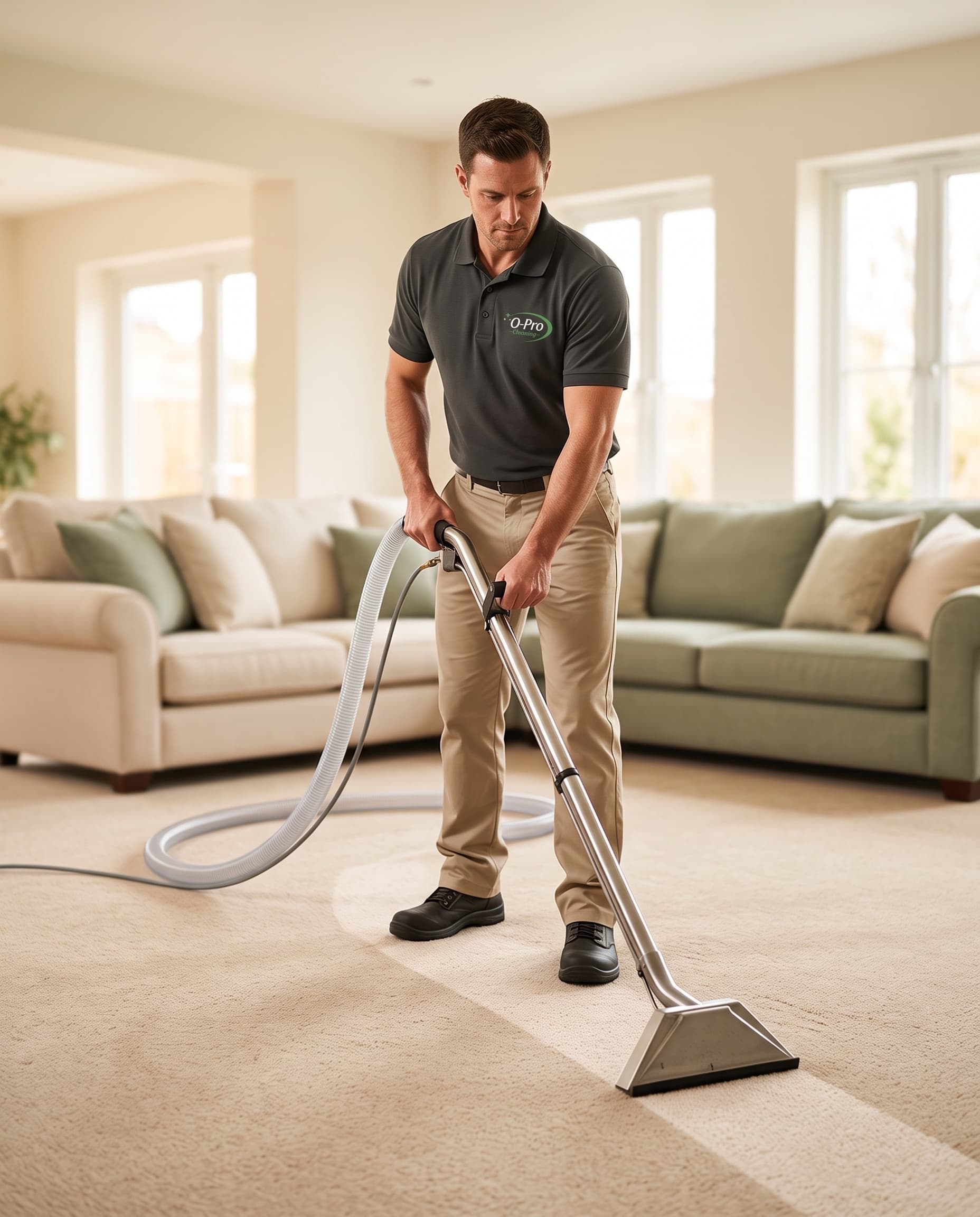 Carpet Cleaning in progress — O-Pro Cleaning