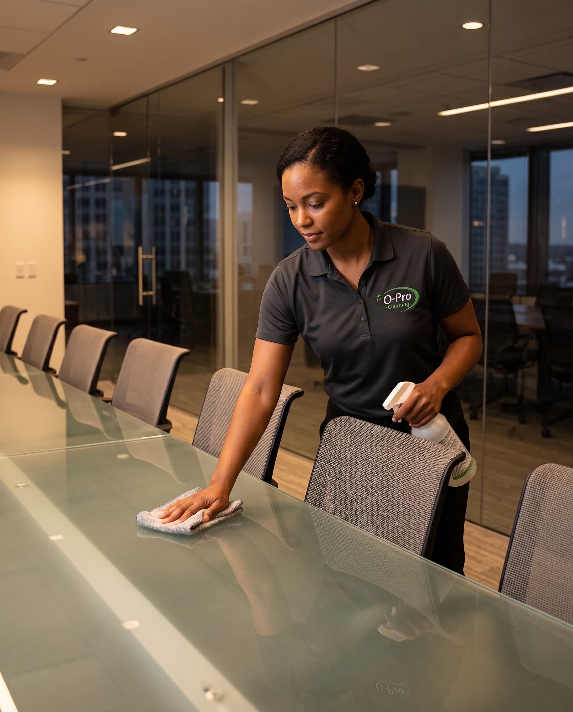 Commercial Cleaning in progress — O-Pro Cleaning