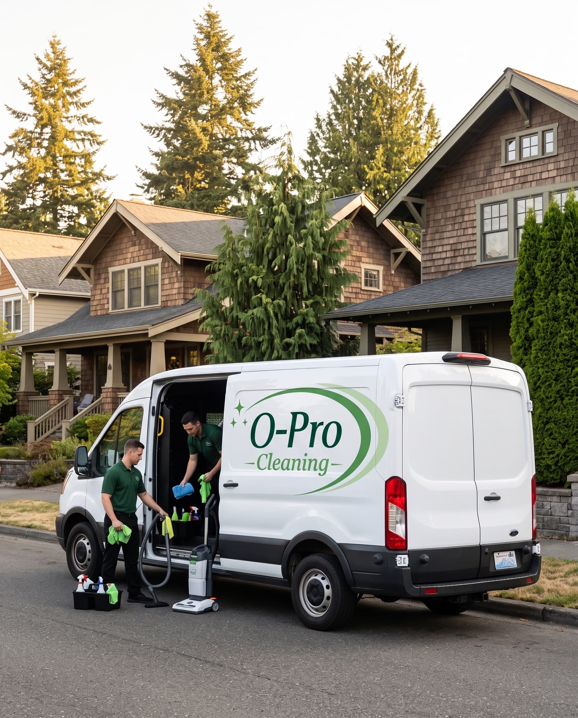 O-Pro Cleaning van and team in Kent, WA